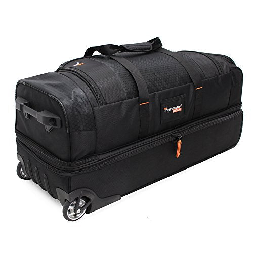 Pathfinder Gear 32 Inch Rolling Drop Bottom Duffel , Black, One Size
