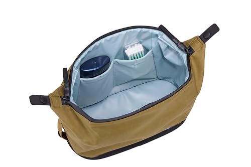 Thule Aion Toiletry Bag - Water-resistant bag for toiletries, makeup and shaving essentials - Removable liquids bag included - Easy to clean - Snap loop to easily hang - Waxed, PFC-free fabric