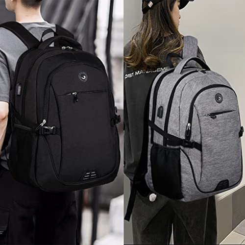 SHRRADOO Anti Theft Laptop Backpack Travel Backpacks with Combination Lock for Women Men College Backpack Computer Bag Fits 17 Inch Laptop,Black