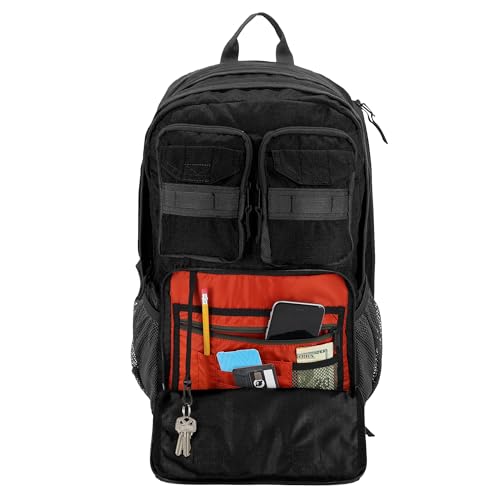 Eddie Bauer Cargo Tactical Backpack | Adventure | Heavy Duty | Outdoor | Water Resistant | 600D Polyester - Black