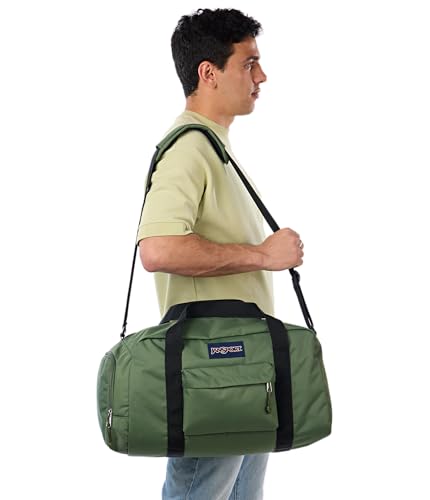JanSport Weekender Medium Duffel - Travel or Gym Bag, Durable Weekender with Front Utility Pocket & Side Grab Handles - Cargo Green