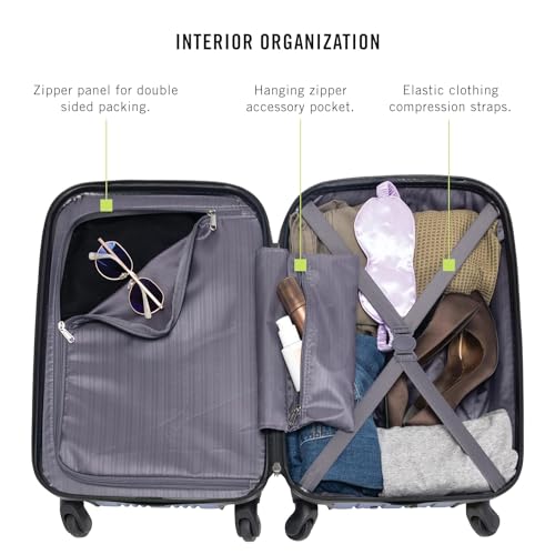 Kenneth Cole REACTION Out of Bounds Lightweight Hardshell 4-Wheel Spinner Luggage, Naval, 20-Inch Carry On