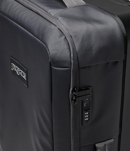 Jansport Good Latitude 95L Rolling Duffel Bag - Checked Bag, Heavy Duty Travel Suitcase with Wheels, TSA Lock & Polycarbonate Hard Shell Bottom, Smokey Grit