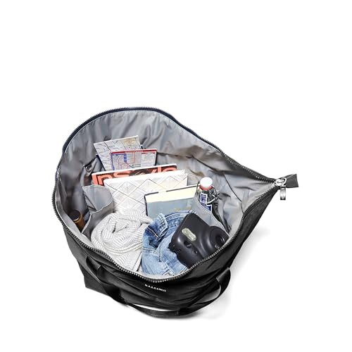 Large Carryall Tote Bag for Women - Lightweight Nylon Zipper Top Weekender Travel Beach Bag Personal Item w/Luggage Sleeve