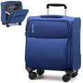Hanke 16 Inch Underseat Carry On Luggage with Spinner Wheels Airline Approved, Small Rolling Suitcase Softside Underseater Lightweight TSA Travel Roller Suitcase Carry-On Bag(Blue)