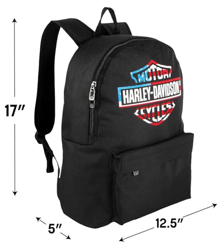Harley-Davidson Americana Bar & Shield Logo Graphic Durable Backpack, Black