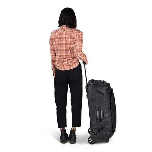 Osprey Transporter 90L Wheeled Travel Duffel Bag - Large Lightweight Rolling Suitcase for Men and Women, Raven Black