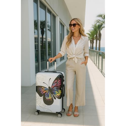 World Traveler Butterfly Luggage, 4-Piece Set