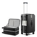 Hanke 24 Inch Top Opening Medium Suitcase, Aluminum Frame Hard Shell Suitcases with Wheels, TSA Lock, Large Storage Travel Luggage with Removable Divider & Toiletry Bag (Jet Black)