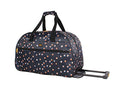 LUCAS Designer Carry On Luggage Collection - Lightweight Pattern 22 Inch Duffel Bag- Weekender Overnight Business Travel Suitcase with 2- Rolling Spinner Wheels (Spot-Light)
