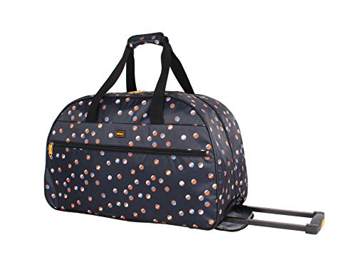 LUCAS Designer Carry On Luggage Collection - Lightweight Pattern 22 Inch Duffel Bag- Weekender Overnight Business Travel Suitcase with 2- Rolling Spinner Wheels (Spot-Light)
