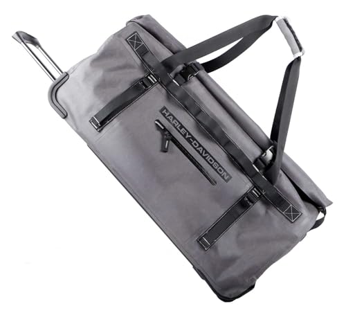 Harley-Davidson 29" Waterproof Adventure Large Wheeling Duffel Bag, Silver/Black