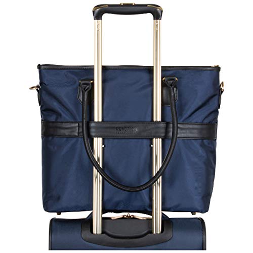 Kenneth Cole REACTION Chelsea Quilted Chevron 15" Laptop & Tablet Business Tote with Removable Shoulder Strap, Navy