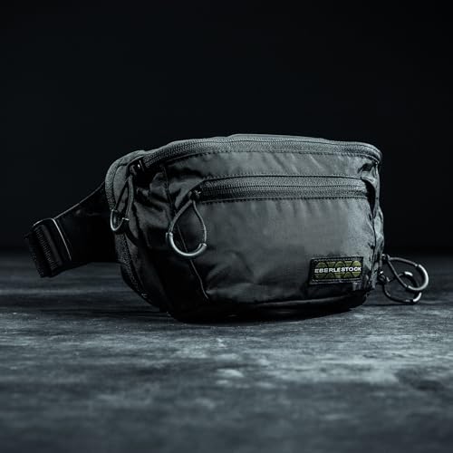 Eberlestock Bando Bag - Tactical Mens Fanny Pack w/Adjustable Waist Belt, Zippered Pockets, Compact Lightweight Belt Bag, Everyday Hip Pouch for Travel Outdoor Running Hunting, Black