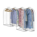 Jollygleam Upgraded Thickened Clear Garment Bags for Hanging Clothes 4 Packs (40 & 50 inch), 10“ Gusseted Clothes Hanging Storage Bags for Closet, Shirts, Coats, Dresses