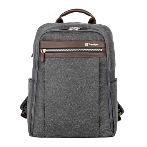 Travelpro Platinum Elite Slim Laptop Travel Backpack, Fits up to 16 Inch Laptop, Business, Water Resistant, Men and Women, Vintage Grey