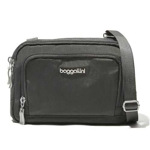 Baggallini Trifecta RFID Wallet Crossbody - 8"x6" Crossbody Bag for Women Convertible Fanny Pack Belt Bag