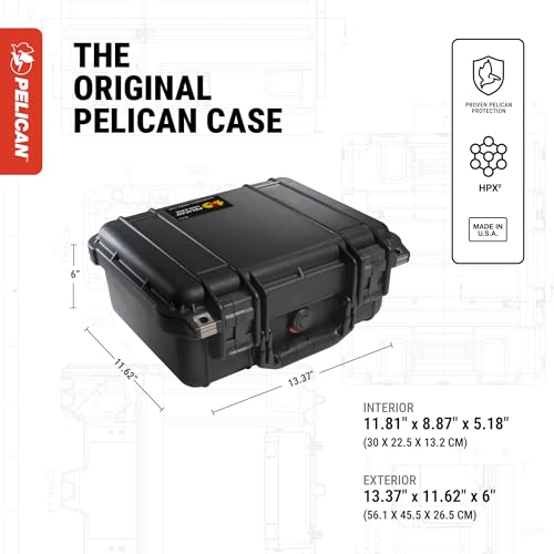 Pelican 1400 Case With Foam (Black)