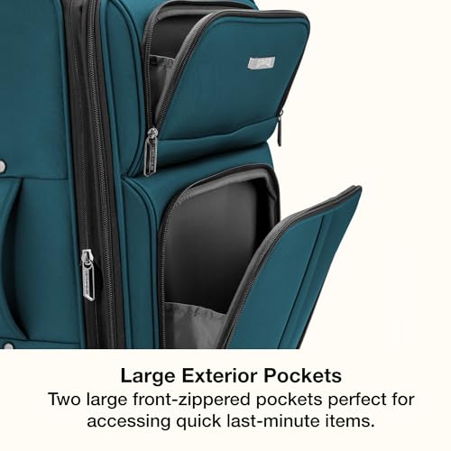 U.S. Traveler Anzio Softside Expandable Luggage with Spinner Wheels, Teal, 2-Piece Set (22/30)