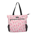 Betsey Johnson 15.6 Inch Zipper Beach Tote Bag Lightweight Large Durable Polyester with Mesh Side Pockets for Gym Work, Flamingo Strut