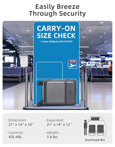 LARVENDER Carry On Luggage 22x14x9 Airline Approved, Suitcases with Wheels