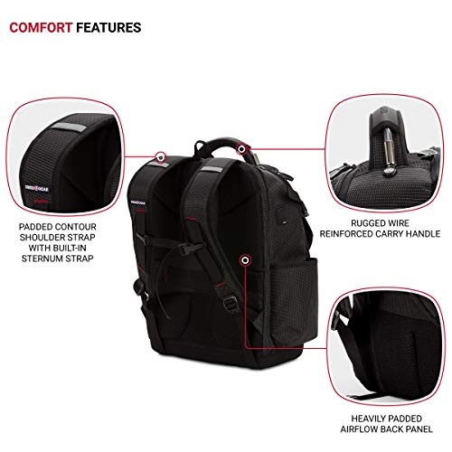 SwissGear Tool Bag Backpack, Fits Up to 17-Inch Laptop, Work Pack PRO, Black