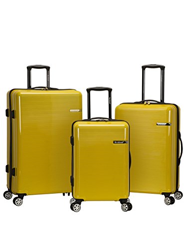Rockland Horizon Hardside 3 Piece Spinner Wheel Luggage Set, (20"/24"/28"), Yellow