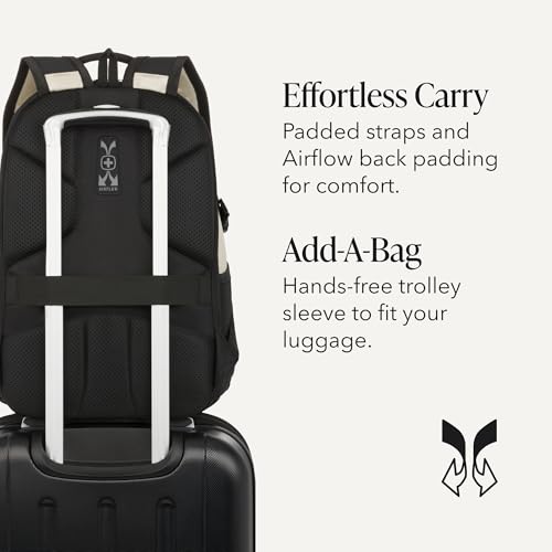 SwissGear 1900 Mini ScanSmart 16-Inch Backpack, Fits Up to 13-Inch Laptop, RFID Protection & ScanSmart TSA-Friendly Compartment, Oatmeal