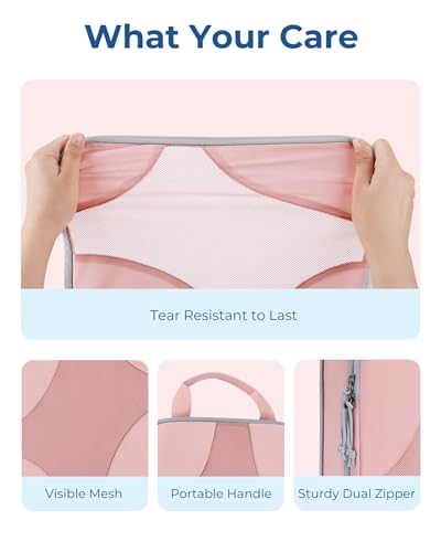 BAGSMART Compression Packing Cubes for Travel, Compressible Luggage Organizer for Cruise Ship, Lightweight Travel Essentials 6-Pack 1L+2M+2S+1Shoe Bag, Pink