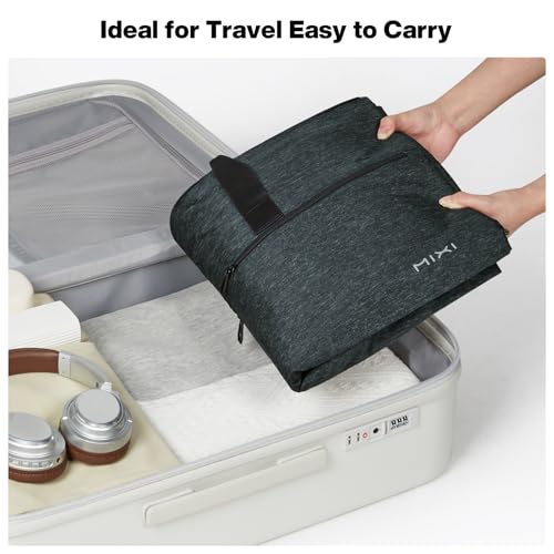 mixi 22 Inch Carry-On Bag for Men Women, 56L Foldable Water-Resistant Weekender Bag for Travel Gym Sports, Forest Black