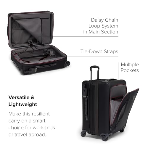 TUMI - Aerotour 4 Wheel Expandable Luggage - Men's and Women's Lightweight Business and Leisure Travel Suitcase - 21.75" Continental Expandable Carry-On, Black