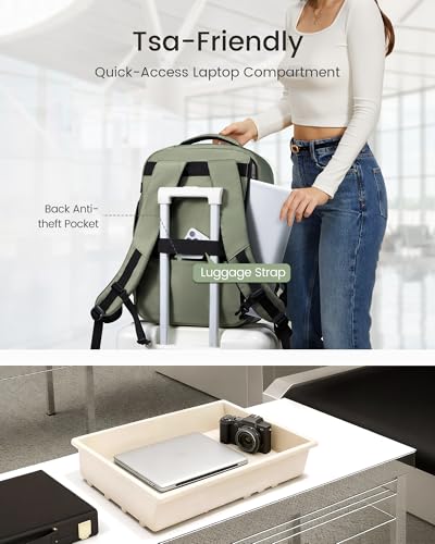 LOVEVOOK 40L Travel Backpack for Women, Airline Approved Carry On Luggage with 3 Cubes Accessories, TSA Personal Item Travel Cruise Essentials, Waterproof Weekender Overnight Bags fits 17" Laptop