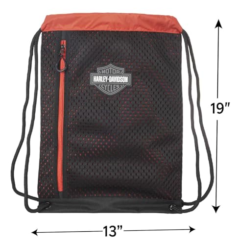 Harley-Davidson Rumble Classic Rubber Bar & Shield Logo String Backpack - Black