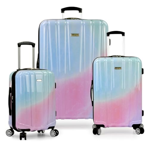 Traveler's Choice Women's Ruma II Expandable Luggage with Spinner Wheels, Pixie Pastel, 3 Piece Set
