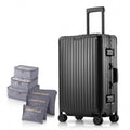 Aivens 20 Inch Carry On Suitcase, Airline Approved Hard Shell Carry-on Luggage, Full Aluminum Zipperless Suitcase with 360° Wheels & TSA Lock for Weekend Getaways & Short Travel (Black)