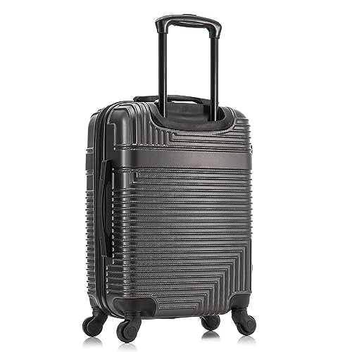 InUSA RESILIENCE Luggage with Spinner Wheels | Durable Lightweight Hardshell Spacious Travel Bag with Handle and Trolley | 20-Inch Carry On Small Luggage | Charcoal