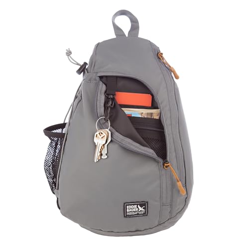Eddie Bauer Ripstop 8L Shoulder Sling Pack with Padded Air-Mesh Adjustable Crossbody Strap for Right or Left Handed Fit - Slate