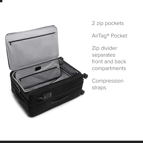 TUMI - Alpha Large Dual Access Expandable 4-Wheeled Checked Luggage - Zipper Expansion - Durable Large Capacity Suitcase with TSA Lock - Black