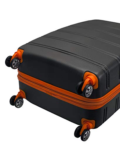 Rockland Melbourne Hardside Expandable Spinner Wheel Luggage, Charcoal, 2 Piece (20"/28")