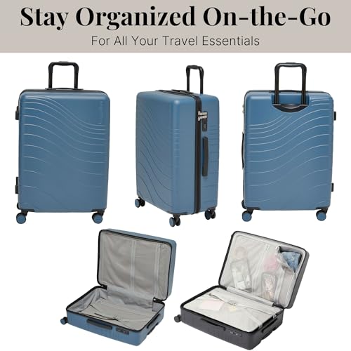 Baggallini Set Wave 26” 4 Wheel Hardside Luggage - Lightweight Suitcase with Wheels