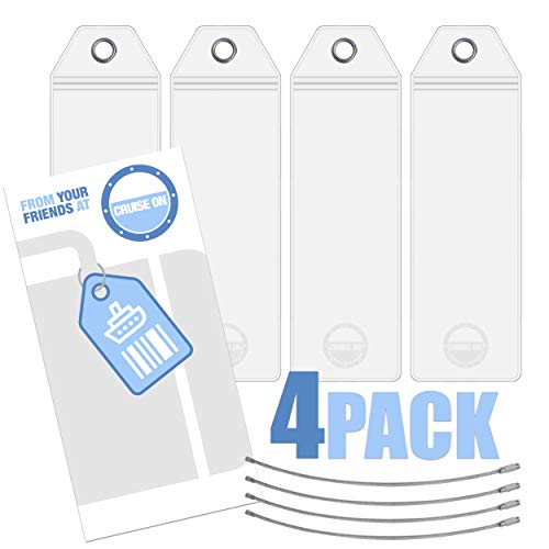 Cruise On Royal Caribbean Cruise Luggage Tag Holder (4 Pack) – Fits All Royal Caribbean Ships, Durable Travel ID Holders for 2026-2027 Cruises, Clear Waterproof Cruise Essentials