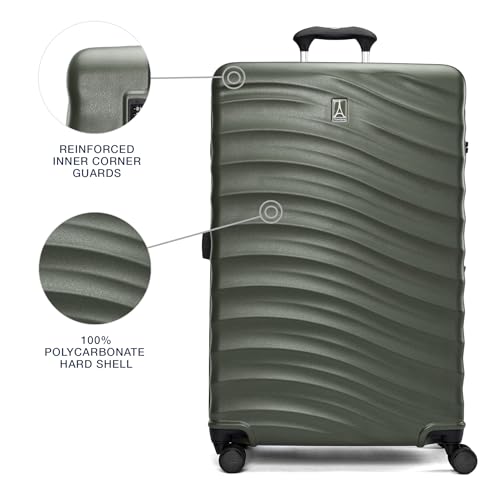 Travelpro Maxlite Air V2 Hardside Expandable Checked Luggage, 8 Spinner Wheels, Lightweight Hard Shell Suitcase, TSA lock, Slate Green, Checked Large 28-Inch