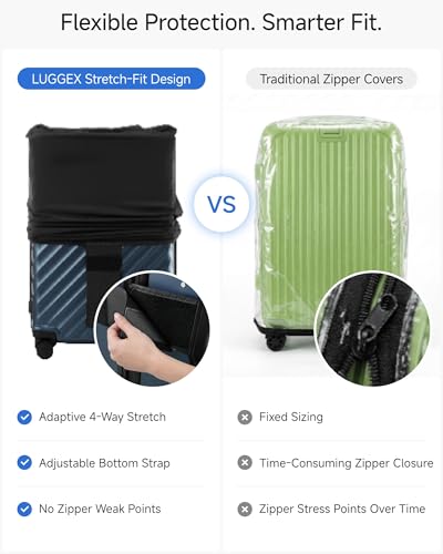 LUGGEX Luggage Cover, Suitcase Covers for Luggage with Hook & Loop Bottom Closure, Luggage Covers for Suitcase Tsa Approved (Fit 24-27in)