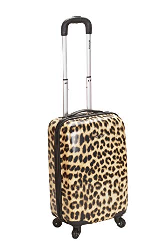 Rockland Safari Hardside Spinner Wheel Luggage, Carry-on 20", Leopard