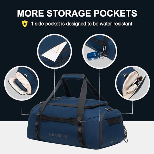 LEVEL8 Luminous Luggage Sets 3 Piece with Water Resistant Travel Duffle Bag, (20/24/28)