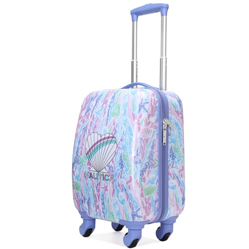 Nautica Kids 18" Hardside Carry-on Suitcase with Spinner Wheels, Pastel Shell