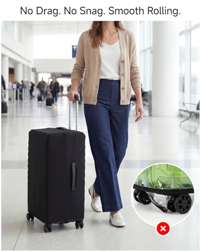 LUGGEX Luggage Cover, Suitcase Covers for Luggage with Hook & Loop Bottom Closure, Luggage Covers for Suitcase Tsa Approved (Fit 24-27in)