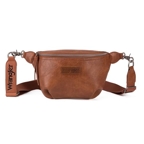 Wrangler Crossbody Bags for Women Large Fanny Packs Bum Bag Travel Belt Bags Sling Purse WG82-194BR