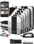 10 Set Compression Packing Cubes for Travel Essentials,Compressible Expandable Packing Cubes for Suitcase,OlarHike Luggage Garment Bags for Travel,Handy Helper for Organizing Clothes(Black)