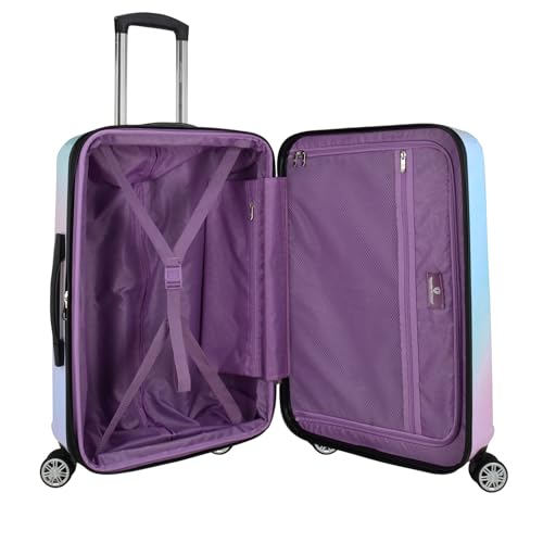 Traveler's Choice Women's Ruma II Expandable Luggage with Spinner Wheels, Pixie Pastel, 3 Piece Set